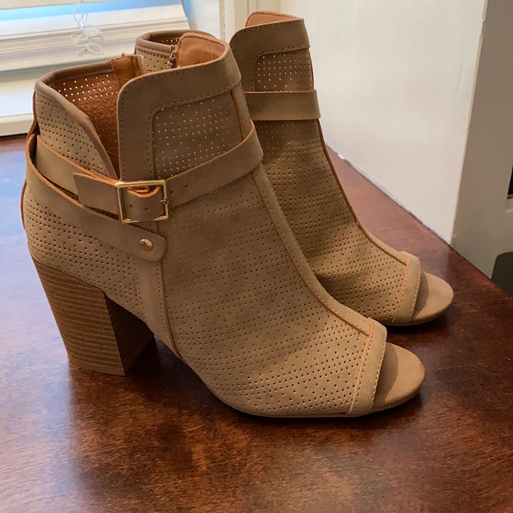 Peep toe booties